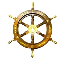 18” Ship Wheel Brass Handle