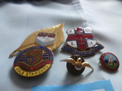 Vintage enamel pin badge - enamel,