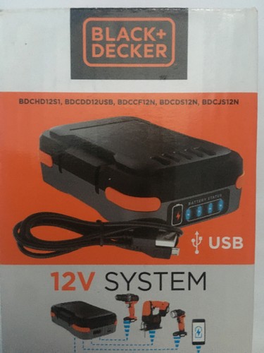 Black decker 12v usb battery - black,