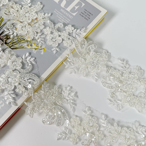 2yard ivory embroidered - ivory,