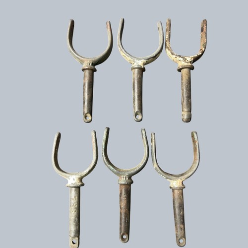 Vintage galvanized oar locks - galvanized,