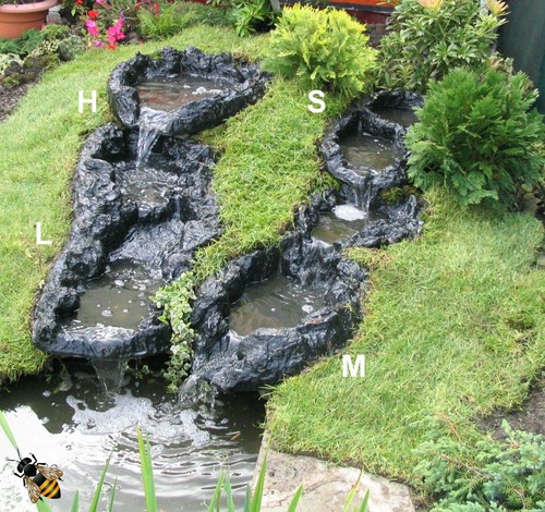 Pond waterfall garden - waterfall,
