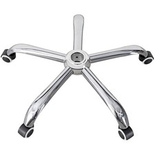 Replacement 5 Spoke Chrome Star Base and Castor Wheels for Computer Office Chair