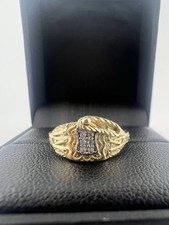 9ct Yellow Gold Baby / Kids Cz Saddle Ring UK Sizes D - N - Full UK Hallmark