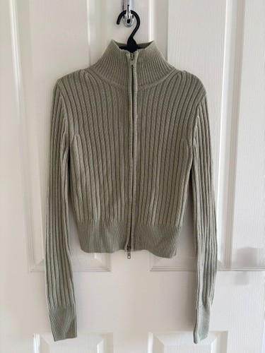Green zip cropped knit - h&m, zip-up