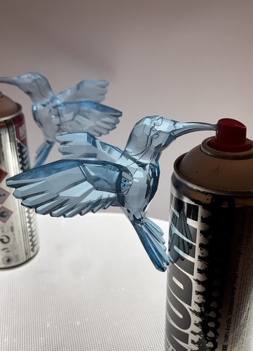 Hummingbird sculpture signed - sculpture,