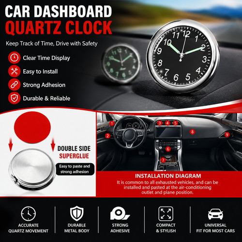 Car dashboard clock - car,