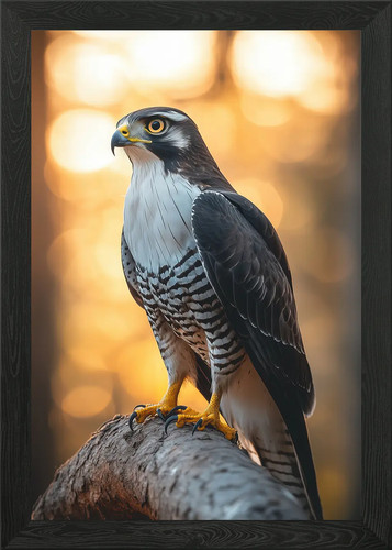 Goshawk perched branch - perched, on