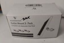 Wasserstein Gutter Mount 3 Pack Compatible With Wasserstein Solar Panel - Black