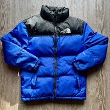 The North Face Nuptse 700 Down Puffer Jacket Blue Black Mens Small winter warm