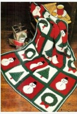 Vintage holiday snowman afghan