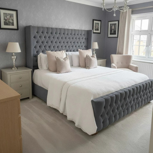 Ottoman bed winged - bed, plush