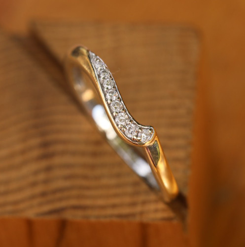 9ct solid white gold wishbone - gold,