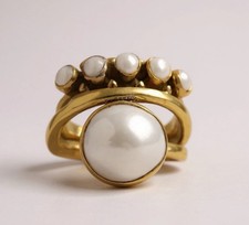 Museum Pearl Ring Size 10 Gold