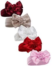 Baby Girl HEADBAND Satin Bow Flower Christening Wedding 