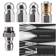 1/4'' Male Pressure Washer Drain Sewer Cleaning Pipe Jetter Rotating Nozzle Tool