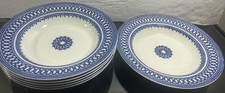 6 Antique Blue John Tams Tams Ware Alto Porcelain Nautical 9 3/4" Pasta Bowls