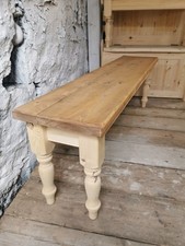 Farmhouse Bench Seat 145 Cm Rustic Reclaimed Plank Shabby Chic 