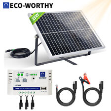 20W 25Watt 12V Solar Panel Kit With Bracket Battery Charger Boat Camping RV