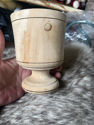Hand turnt wooden goblet - turnt,