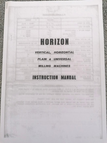 Horizon milling machine - , manual
