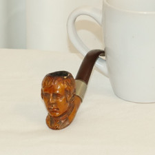 Rare Vintage Carved Figural Tobacco Pipe