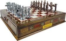Antique Chess Set with Drawers