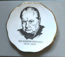 Sir Winston Churchill Small Bone China Plate 7.5cm Made In England 