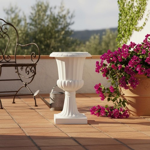 Large round pedestal planter - large,