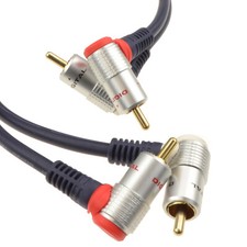 1.5m Pro Signal RIGHT ANGLED 2 x RCA Audio Hi-FI Phono OFC Cable