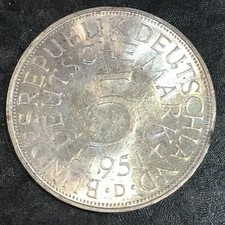 1951-D 5 Five Mark Silver -