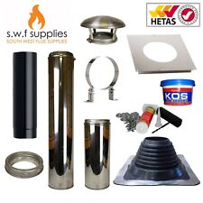 Caravan Woodburner Flue Kit Twin Wall For Multifuel Stove Chimney Stoves 5" 6"