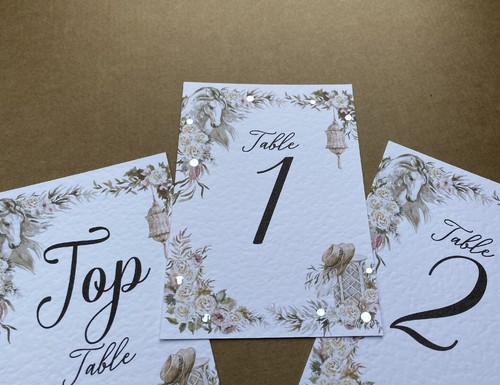 Country style table numbers - country,