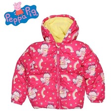 Girls Pig Peppa on a Unicorn Puffer Jacket Coat 1-6 Years