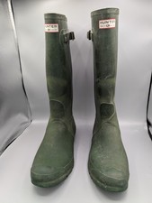 Pre-worn Hunter Original Tall Wellington Boots Wellies Size UK 10 EU 44 Green 