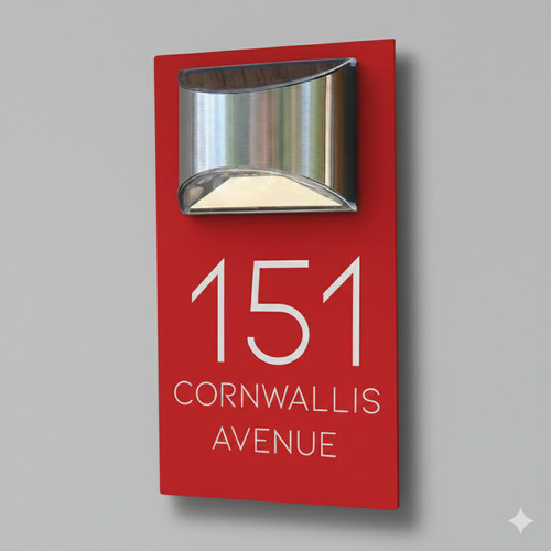 Modern house number plaques - house,