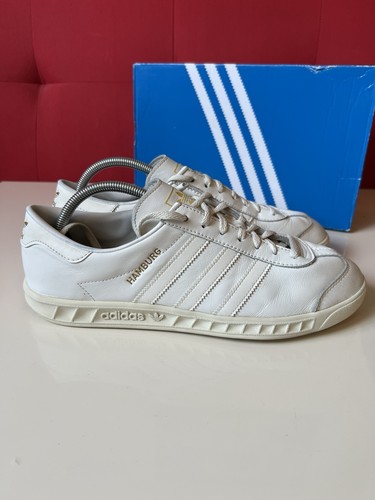 Adidas hamburg white - adidas, white/gold