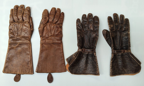 Leather flying gloves - leather,
