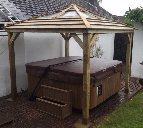 Wooden gazebo clear - wooden,