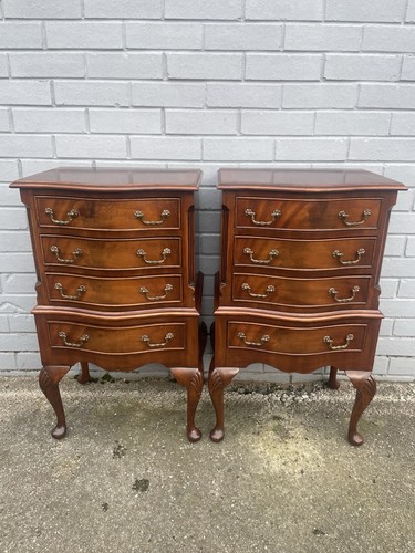 Pair mahogany draw bedside - mahogany, 4