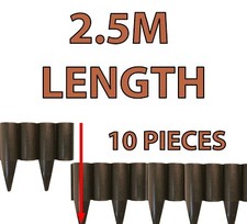 Garden LAWN Edging Fencing, Border, Palisade, 2.5m Long Separator, Log Pattern