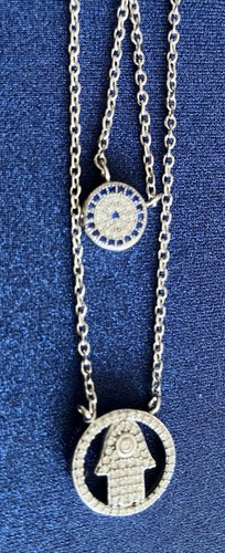 Women silver necklace - silver, chain
