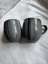 2 Used Denby Black Jet Stripes