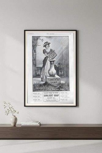 Vintage sunlight soap poster - vintage,