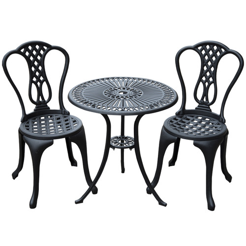 Cast aluminium bistro set - cast,