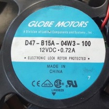 GLOBE MOTORS D47-B15A-04W3-100 FAN (R4S13.4B1)