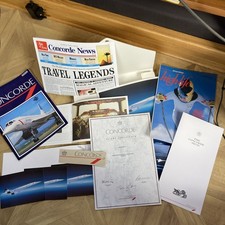 British Airways Concorde Memorabilia Menu Luggage Cert Menu Postcard Magazine