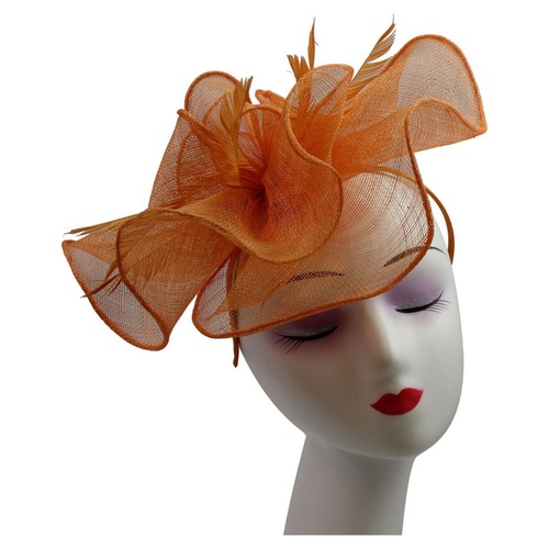 Large flower feather hair hat - large,