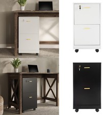 2 Drawer Rolling File Cabinet With Lock Wood Filing Cabinet Home Office