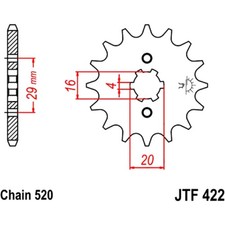 JT Sprockets 14Z 520 Sprocket - Precise Sprocket for Optimum Drive KDX YZ GT